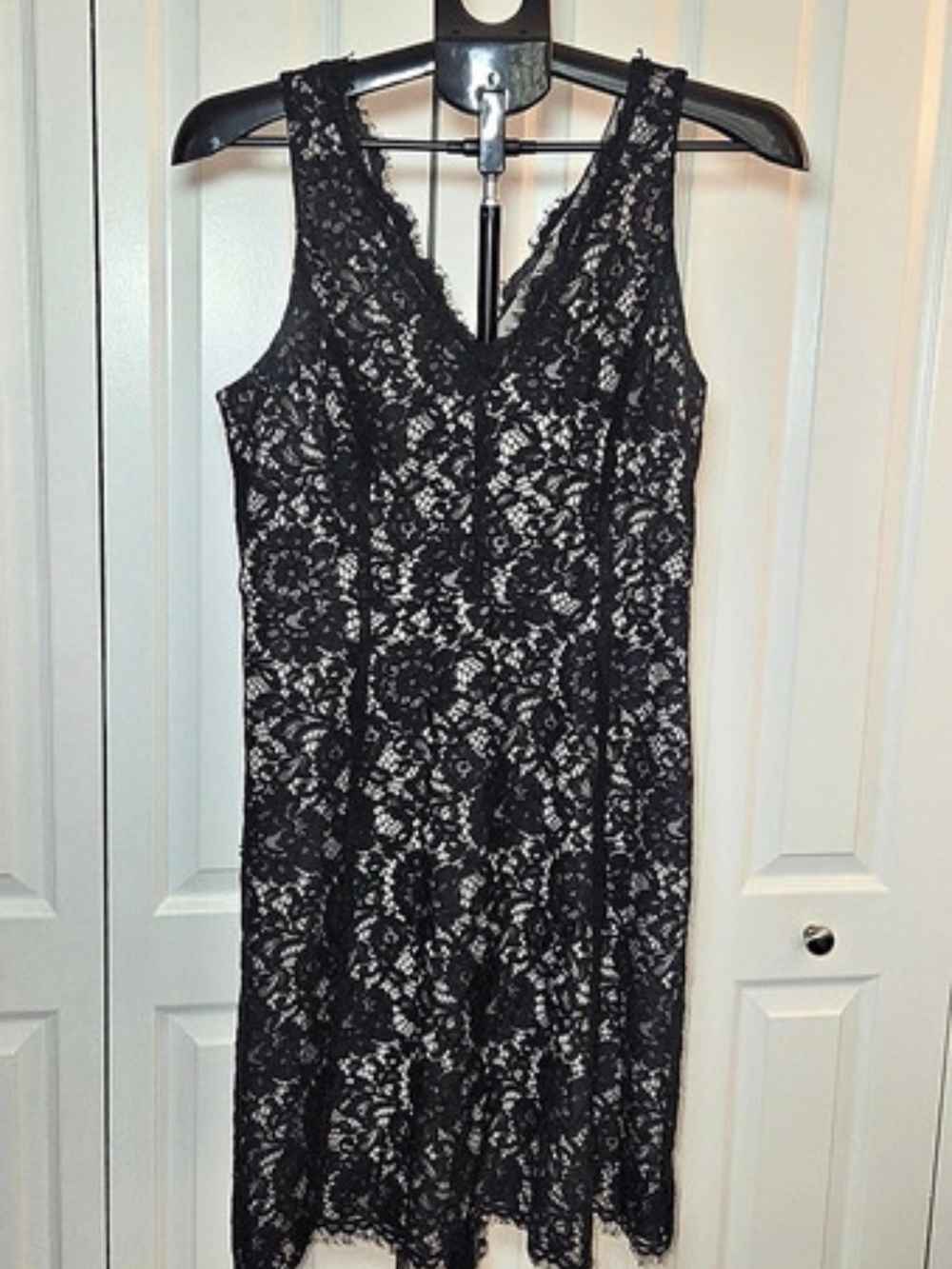 LOFT Floral Lace Mini Dress Black & White Size 4
